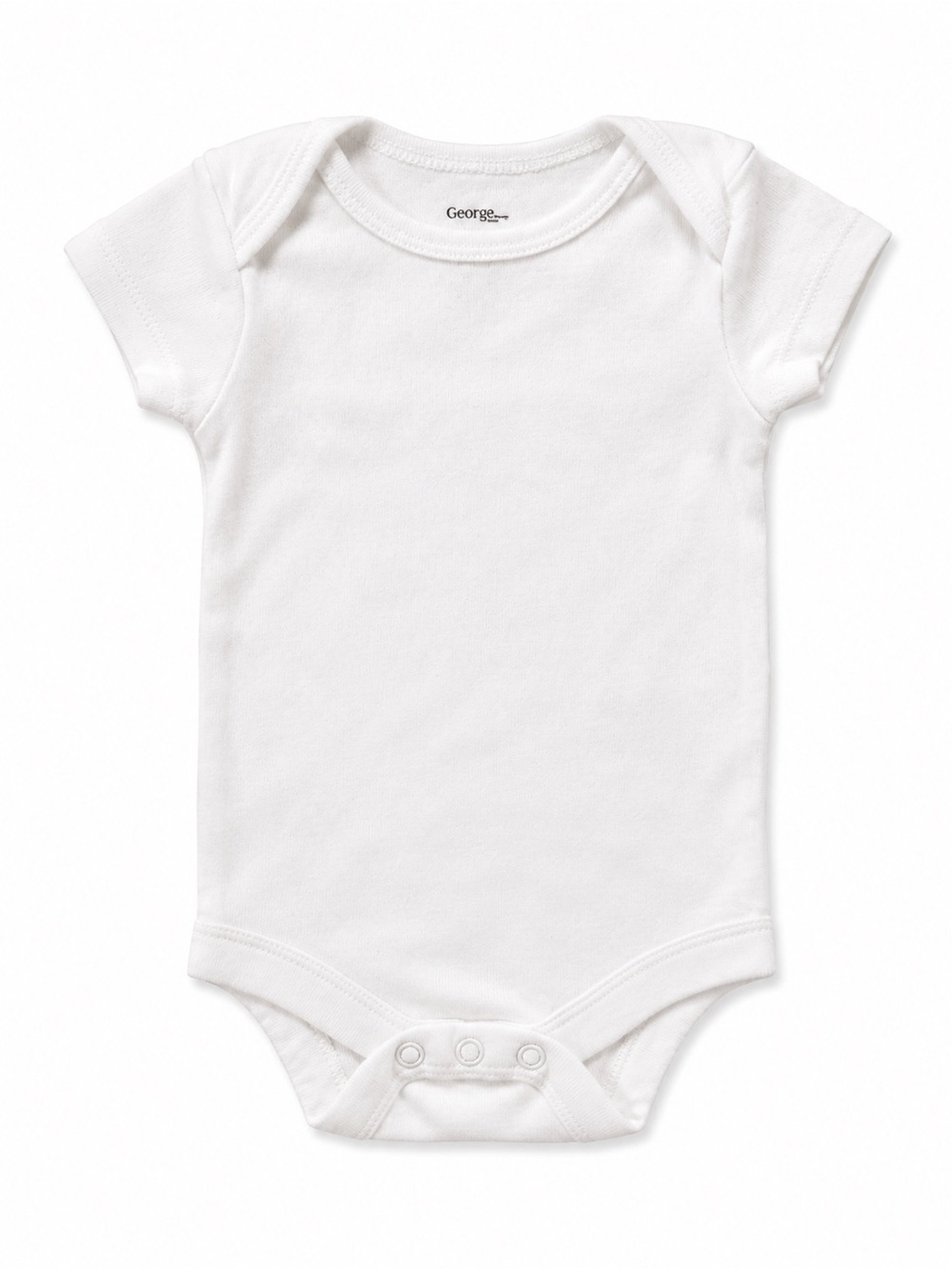 George White Short-Sleeve Baby Bodysuit